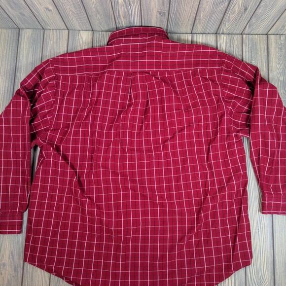 IU Indiana Hoosiers Casual Business Button Front Shirt Men Sz 2XL Red Plaid - Picture 4 of 8